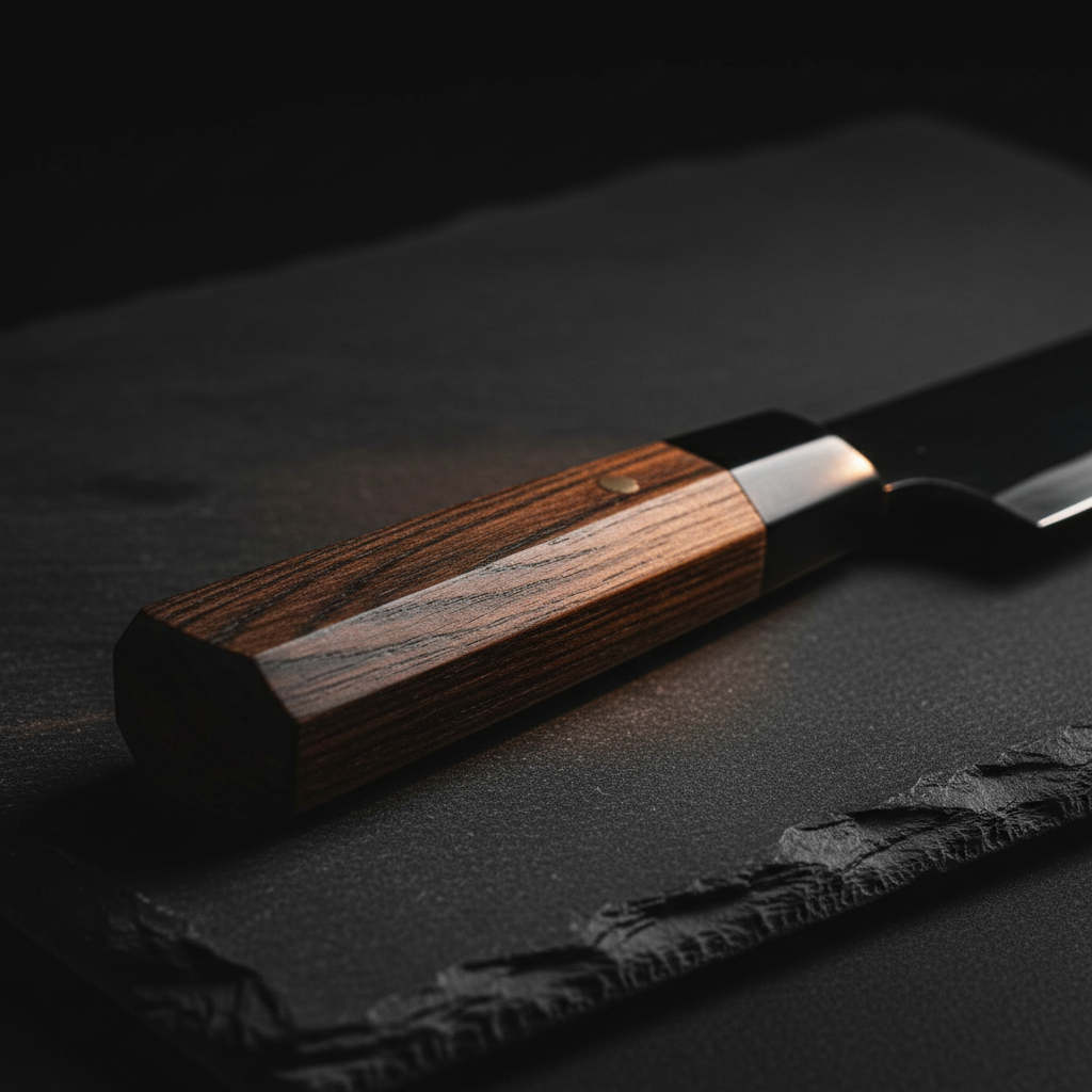 Knife handle and blade detail, macro — 杉本刃物 Sugimoto Hamono